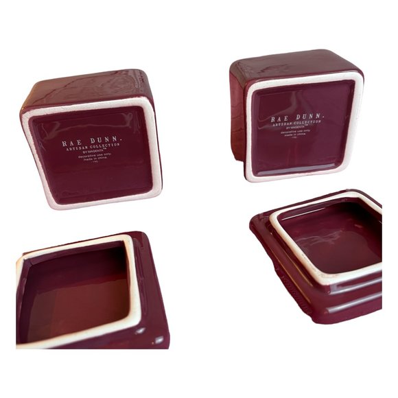 RAE DUNN Set of 2 Jewelry Boxes - Trinkets and Treasures Ceramic Box Set NEW - Picture 10 of 16